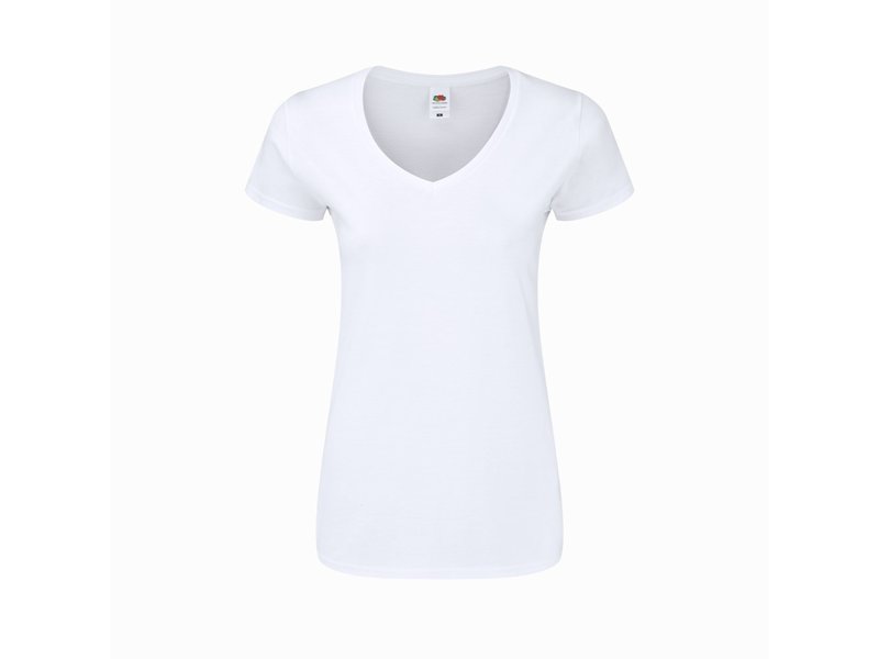 Wit Dames T-Shirt Iconic V-Neck