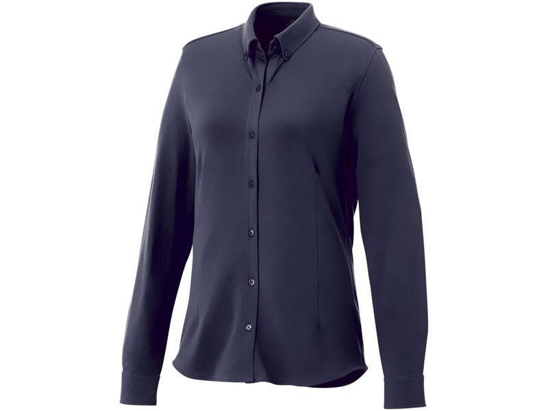 Bigelow piqué dames blouse met lange mouwen