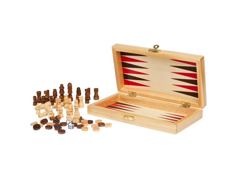 Mugo 3-in-1 houten spellenset