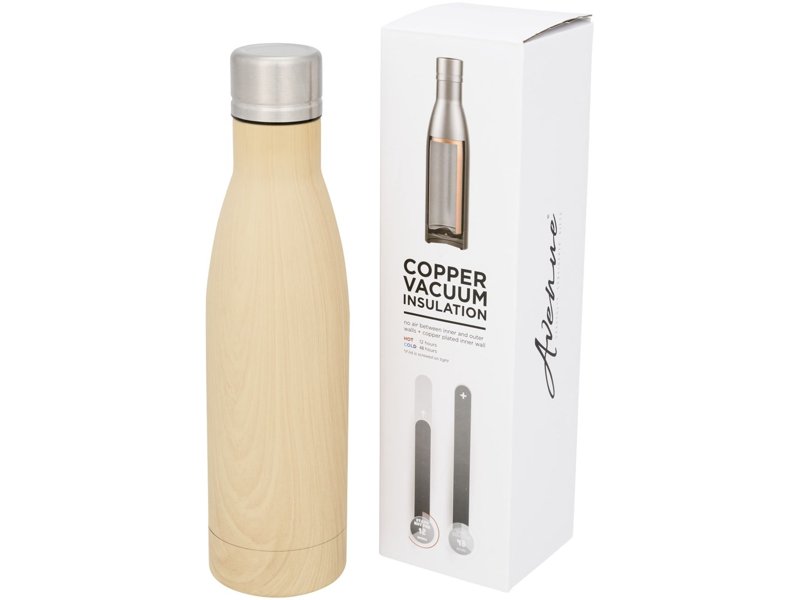 Vasa 500 ml hout-look koper vacuüm geïsoleerde drinkfles