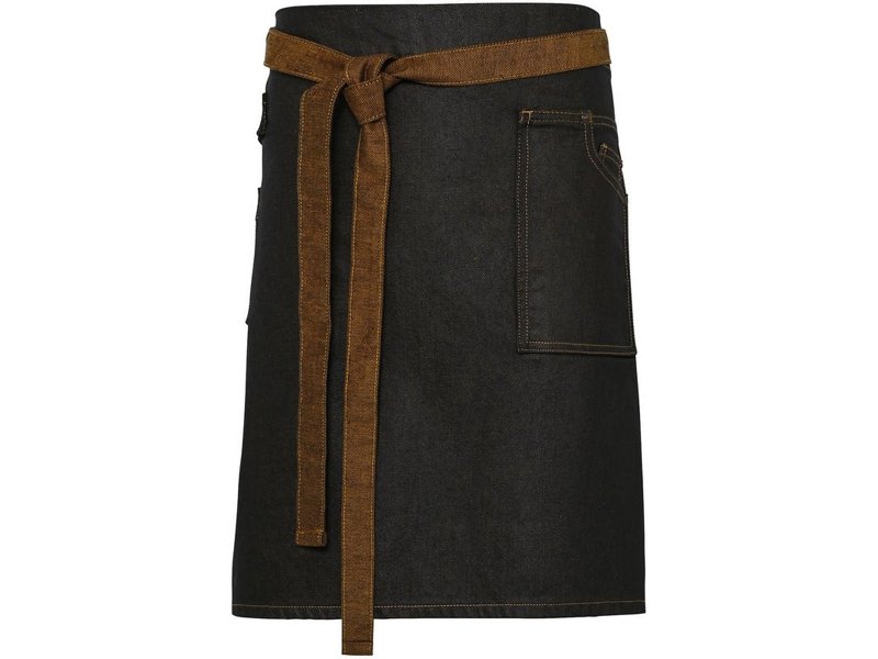 Premier Division - Waxed look denim waist apron