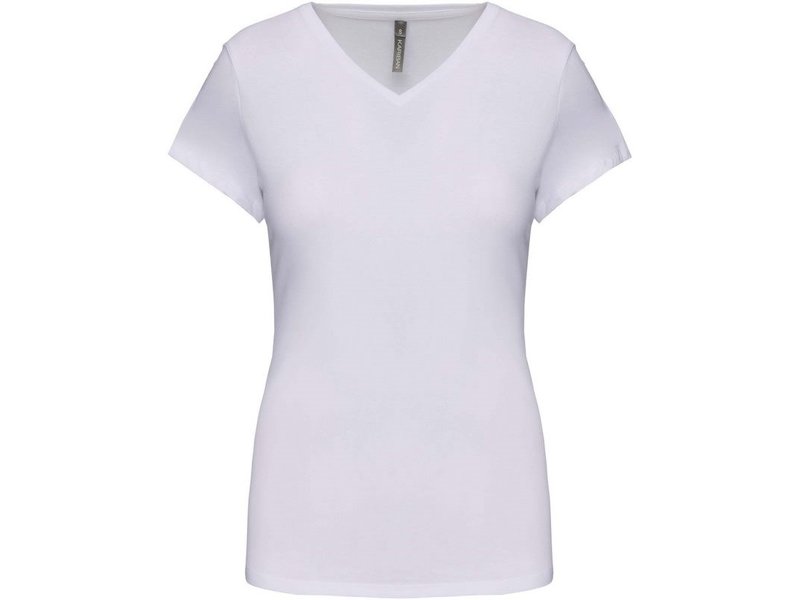 Kariban Dames-t-shirt V-hals korte mouwen