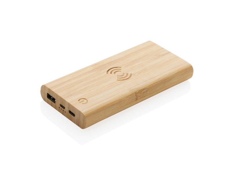 FSC® bamboe 8.000 mAh 5W wireless powerbank