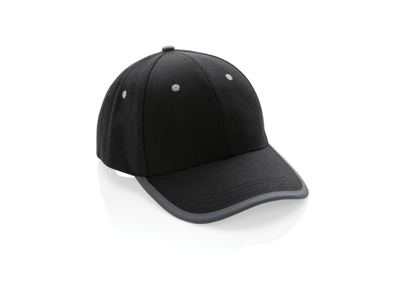 Impact AWARE ™ 6 panel cap van geborsteld katoen met bies