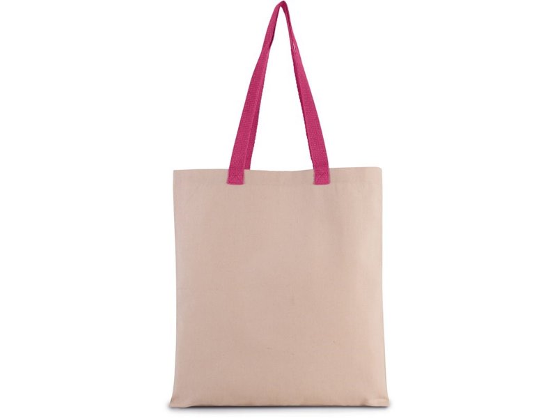 Kimood Platte shopper van canvas met contrasterend hengsel