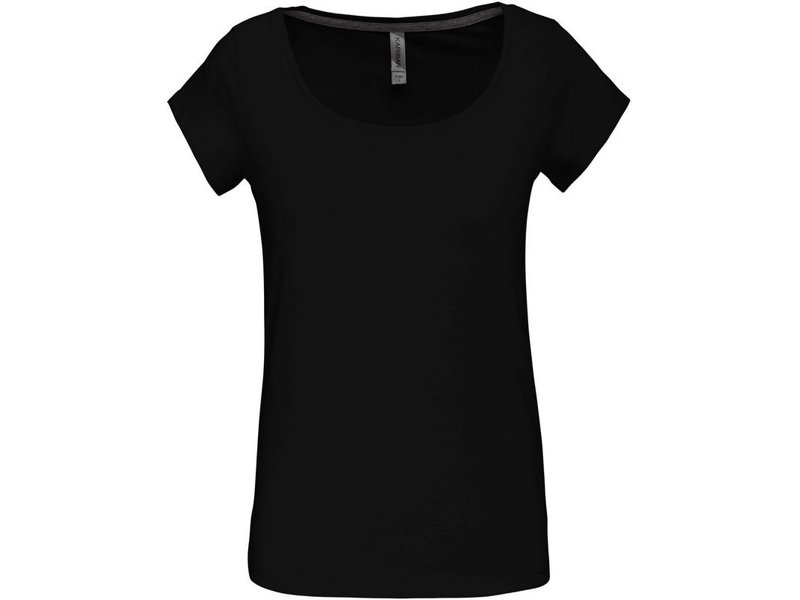 Kariban Dames-t-shirt korte mouwen met boothals