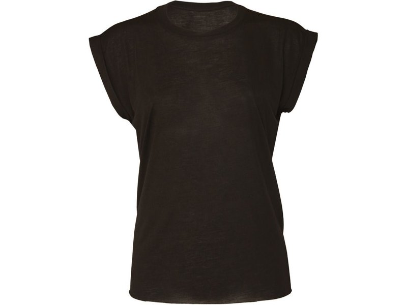 Bella + Canvas Ladies' flowy rolled-cuff T-shirt