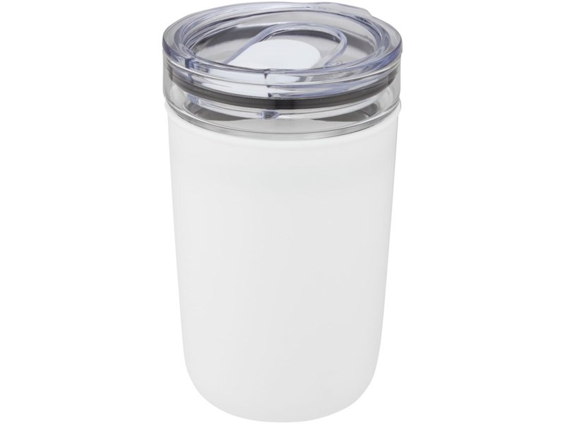 Bello 420 ml glazen beker met buitenwand van gerecycled plastic