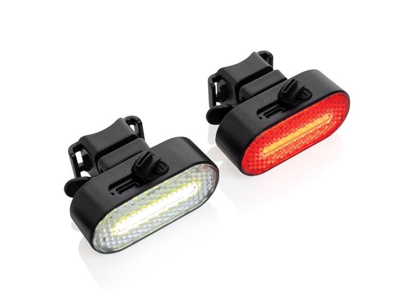 Lumino RCS rplastic USB-oplaadbare fietslamp set