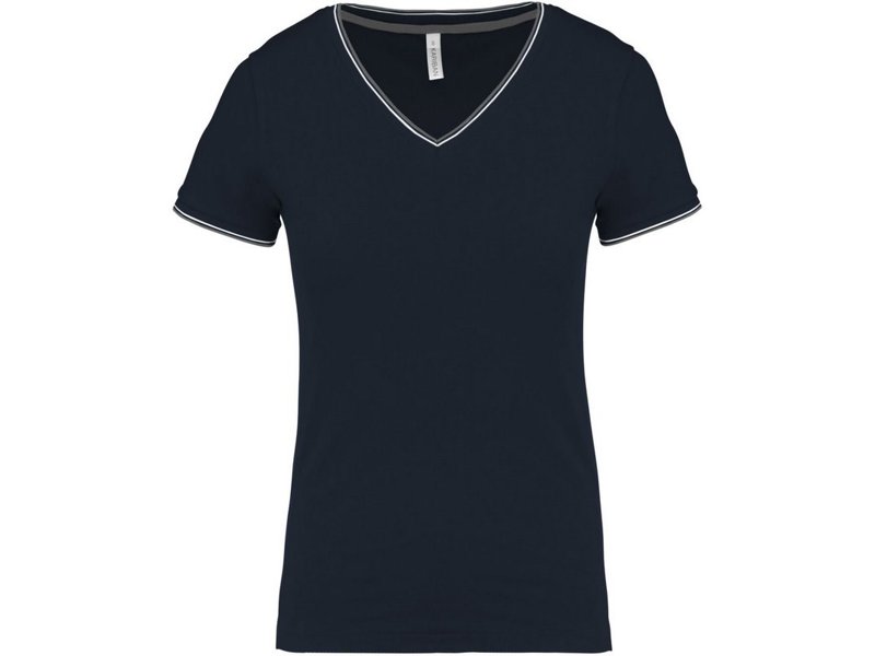 Kariban Dames-t-shirt piqué V-hals