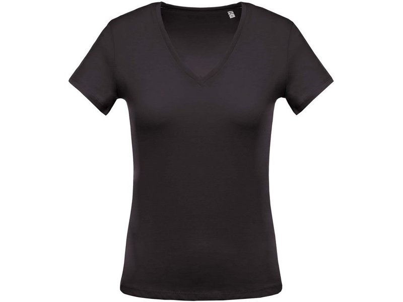 Kariban Ladies' short-sleeved V-neck T-shirt