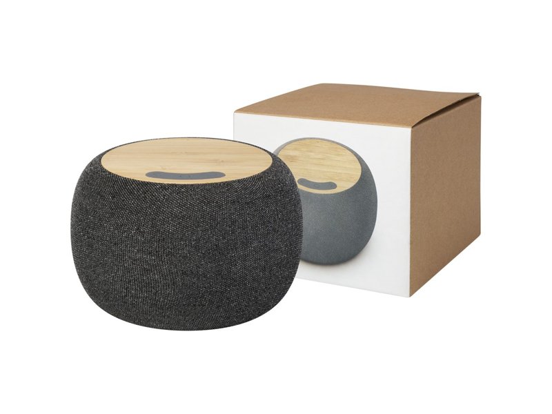 Ecofiber Bluetooth® speaker en draadloos oplaadstation van bamboe/RPET