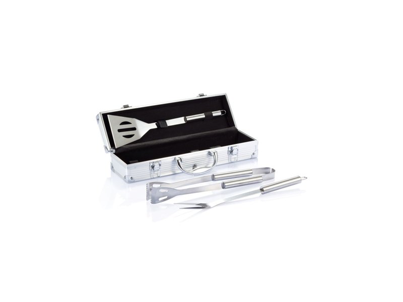 3-delige barbecue set in aluminium koffer