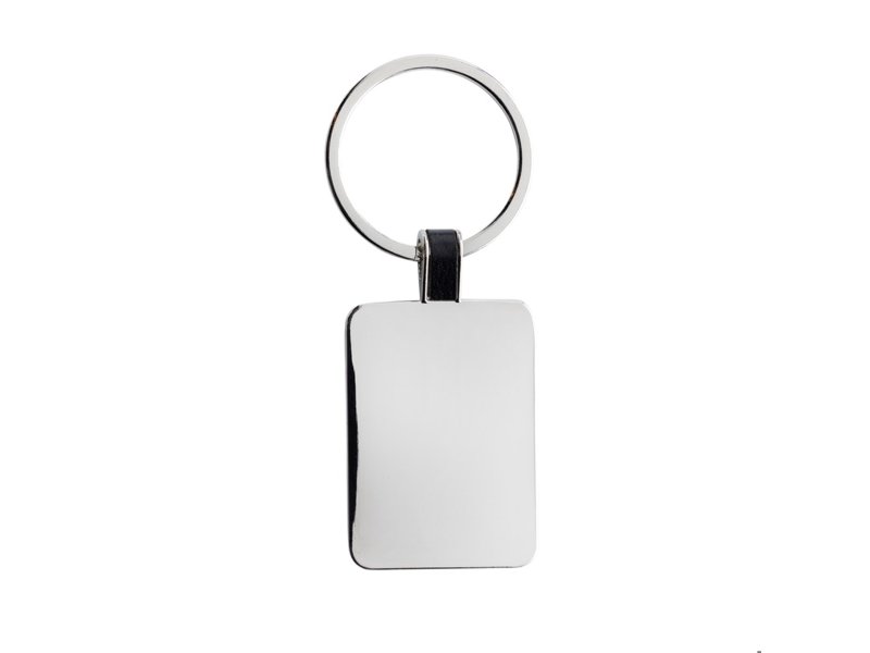 RCS rechthoekige sleutelhanger van gerecycled zinc alloy