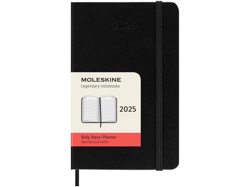 Moleskine hardback pocket dag-agenda voor 12 maanden