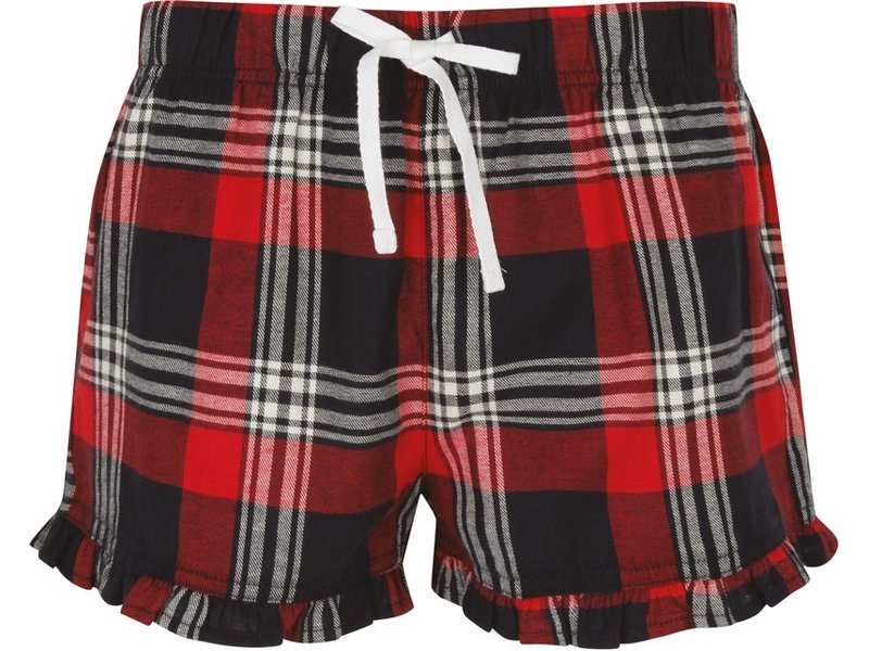 Skinni Fit Women's Tartan Frill Lounge Shorts