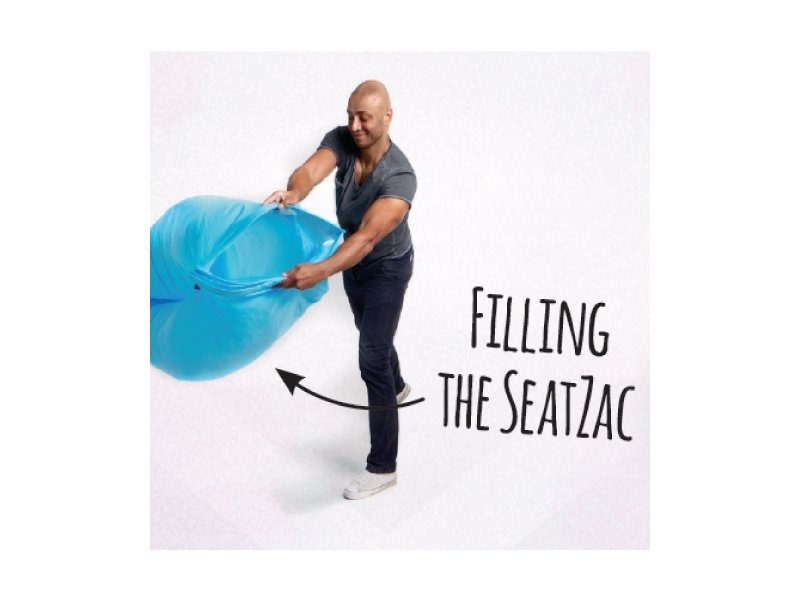 Blauwe SeatZac met logo Blauwe SeatZac met logo