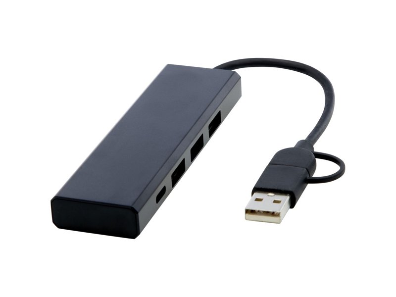 Rise USB 2.0 hub van RCS gerecycled aluminium