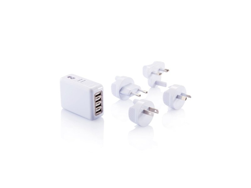 Reisstekker met 4 USB poorten